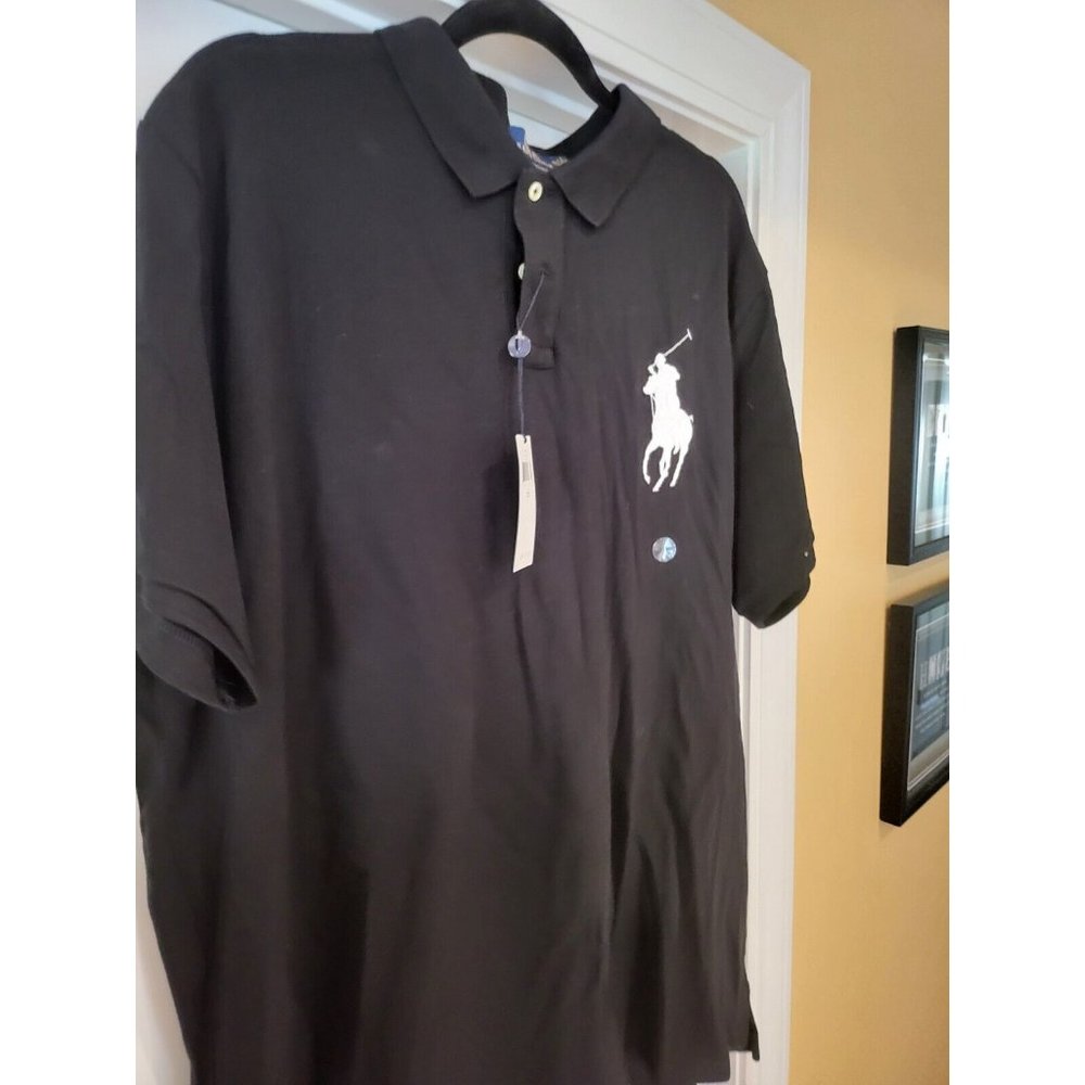 Ralph Lauren Polo Shirt Black&White Large Pony size XXL Short Sleeve.